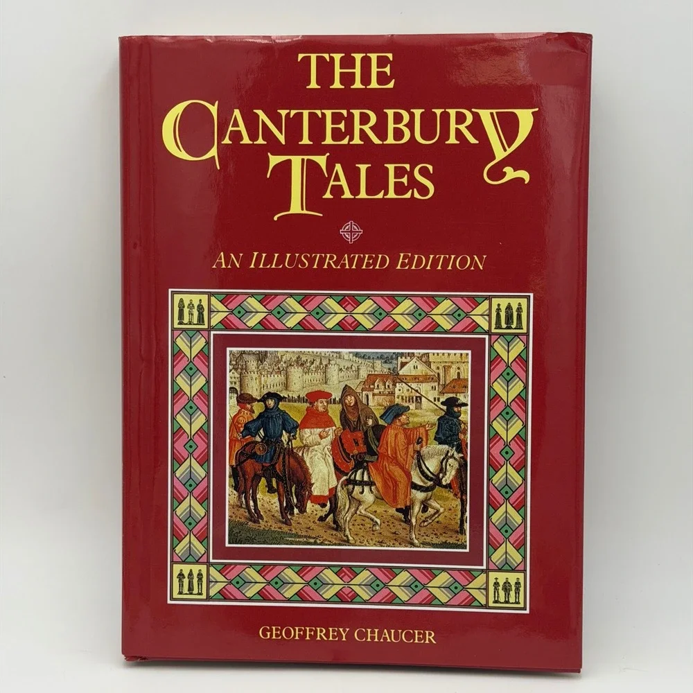 The Canterbury‎ Tales Geoffrey Chaucer Illustrated Edition Hardcover 1992 Red